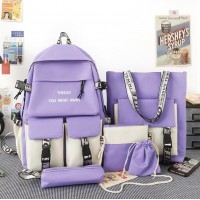 Рюкзак шкільний для дівчинки Hoz 5 в 1 Фіолетовий (SK001618)
