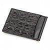 Затискач CROCODILE LEATHER 18169 із натуральної шкіри крокодила Чорний, Чорний
