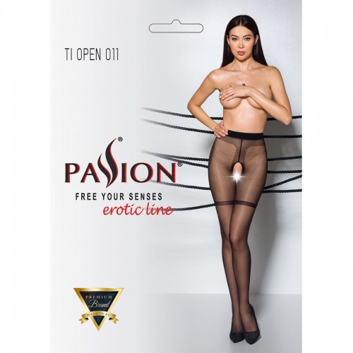 Колготки з відкритим доступом, контрастні шортики TIOPEN 011 beige 1/2 (20 den) — Passion в інтернет супермаркеті PbayMarket!