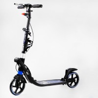 Двоколісний складаний самокат ліхтарик 2 амортизатора Best Scooter 100 кг Black and blue (114436)