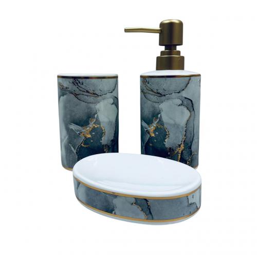 Набір для ванної кімнати Bona Di 853-173 3 предмети Сірий мармур