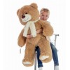 Плюшевий ведмедик Mister Medved з шарфиком Денні 110 см Латте (095)