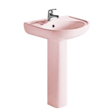 Комплект раковини з ніжкою RAK Ceramics Cynthia Wash Basin 57 см Рожевий (1706408057)