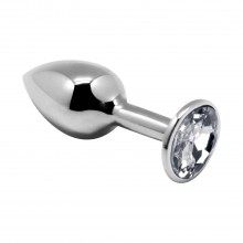 Металева анальна пробка з кристалом Alive Mini Metal Butt Plug White L