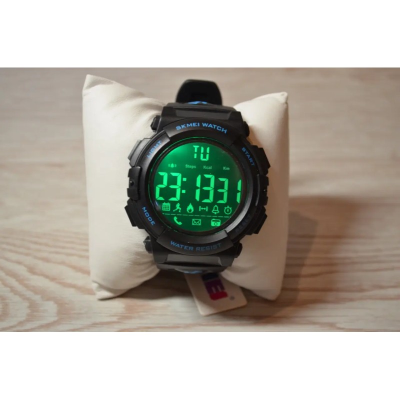 Чоловічий спортивний наручний годинник Skmei 1303 з крокоміром Чорний