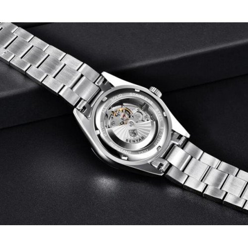 Наручний годинник Benyar Automatic 10 BAR Сріблястий (2783) Наручний годинник Benyar Automatic 10 BAR Сріблястий (2783)