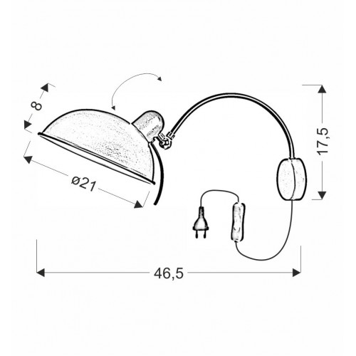 Бра Candellux Nora 21х17.5 см Чорний (21-53602) Бра Candellux Nora 21х17.5 см Чорний (21-53602)