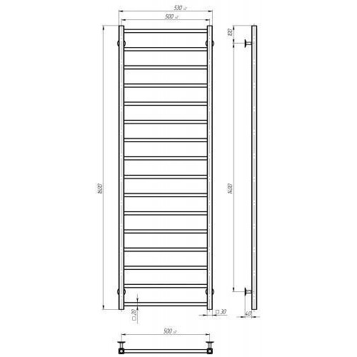 Сушарка електрична Forest П16 500х1600 Deffi Білий WD04 Праве підключення (A.FR.160.50.16.E.W.R.4)