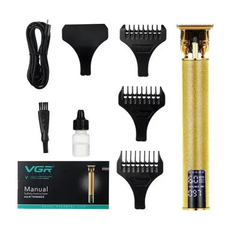 Тример акумуляторний для бороди та волосся VGR V-265 Gold (3_03022)
