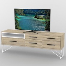 Тумба під телевізор Тиса Мебель ТВ-360 Дуб сонома Білий 65x44x180 см