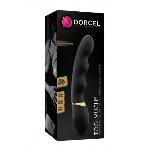 Вібратор ультрастимулювальний Dorcel Too Much Rechargeable Black, гнучкий і потужний, 3 вібромотори в інтернет супермаркеті PbayMarket!