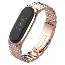 Ремінець MiJobs Metal Strap для Xiaomi Mi Band 3/4/5/6 Rose Gold