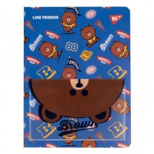 Папка з 20 файлами А4 YES Line Friends. Brown з фронтальною кишенею (492109)