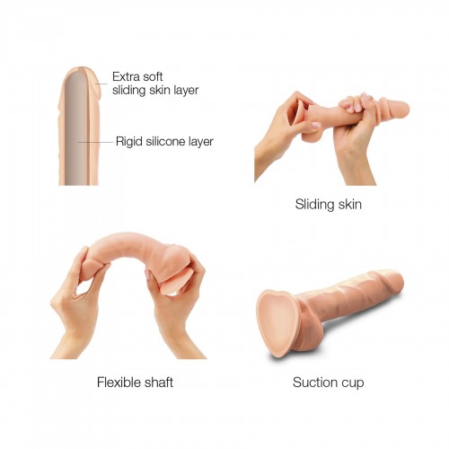 Реалістичний фалоімітатор Strap-On-Me Sliding Skin Realistic Dildo Vanille - XL, ефект рухливої шкір в інтернет супермаркеті PbayMarket!