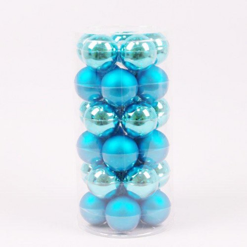 Кульки скляні Flora D-5.7 см 30 шт Блакитний (44507) в інтернет супермаркеті PbayMarket!