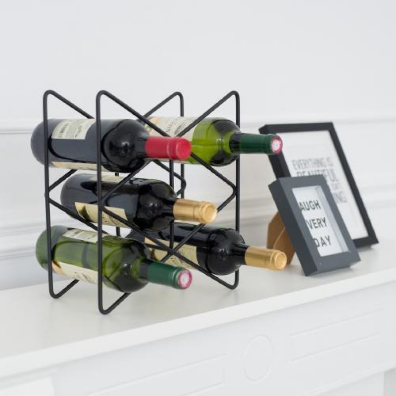 Підставка для пляшок вина Adore Décor Тоскана 28х31х15 см Чорний