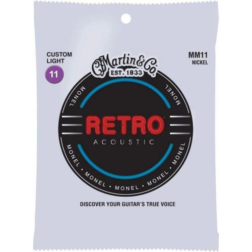Струни для акустичної гітари Martin MM11 Retro Acoustic Guitar Strings Custom Light 11/52 Струни для акустичної гітари Martin MM11 Retro Acoustic Guitar Strings Custom Light 11/52