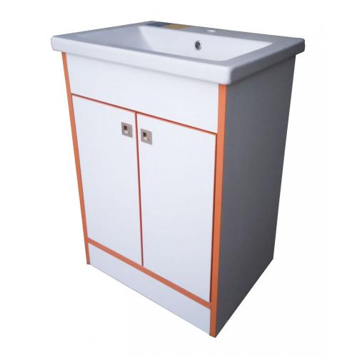 Тумба Mikola-M пластик 3.0 Orange з умивальником Como 70 см Тумба Mikola-M пластик 3.0 Orange з умивальником Como 70 см