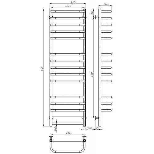 Сушарка електрична Lux П15 400х1400 Deffi Білий WD04 Ліве підключення (A.LU.140.40.15.E.W.L.4) в інтернет супермаркеті PbayMarket!