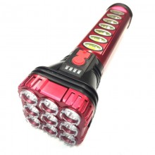Ліхтар акумуляторний Hurry Bolt HB-707-1 9 LED із зарядкою від USB + бічним світлом COB 18W Black-Red