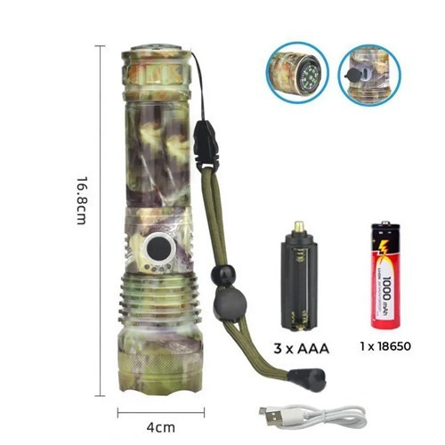 Тактичний ліхтар Bailong P511M-P50 1780000W 5 режимів Камуфляж Тактичний ліхтар Bailong P511M-P50 1780000W 5 режимів Камуфляж