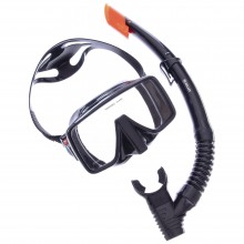 Набір для плавання маска із трубкою Zelart M109-SN50-4-SIL чорний (PT0876)