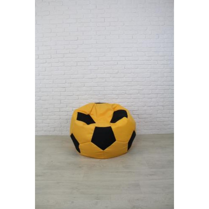 Крісло М'яч Coolki 100 см Жовтий із Чорним (Оксфорд 600D PU)