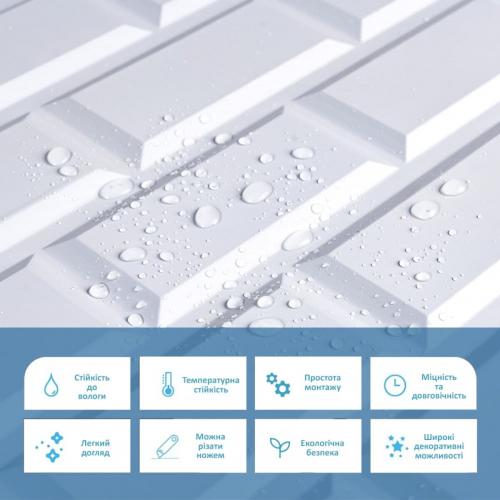 Декоративна ПВХ панель біла клінкерна цегла Sticker Wall SW-00001431 960х480х4мм Декоративна ПВХ панель біла клінкерна цегла Sticker Wall SW-00001431 960х480х4мм