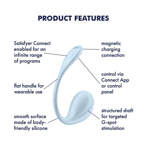 Смарт-віброяйце Satisfyer Smooth Petal Connect App Light Blue