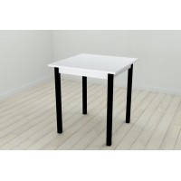 Стіл кухонний Ferrum-decor Дієго 75x80x80 Чорний ДСП Біле 16мм (DIE0001)