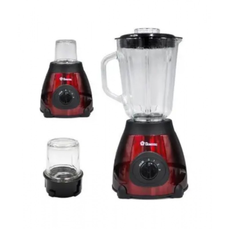Блендер стаціонарний Domotec MS-6611 з кавомолкою 2в1 1.5L 1000W Red (3_02327)