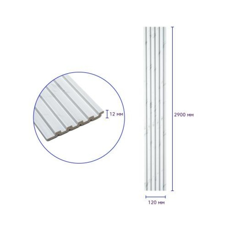 Декоративна стінова рейка Sticker Wall PS 2900x120x12 мм Світлий камінь (SW-00002134)