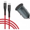 Автомобільний зарядний пристрій Intaleo CCGQPD120T (USB, 3A) Grey (1283126509957) + кабель USB Type С в інтернет супермаркеті PbayMarket!