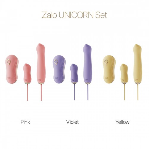 Набір 3в1 Zalo — UNICORN Set Pink, віброяйце, пульсатор, вакуумний стимулятор в інтернет супермаркеті PbayMarket!