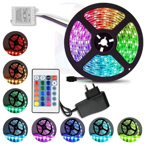 Комплект світлодіодної стрічки OPT-TOP 3528 RGB у силіконі 5 м з пультом (1756374621)