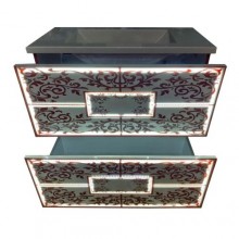 Тумба з підсвіткою у ванну кімнату The MIX ILusion_2020 із раковиною штучний камінь 90 см