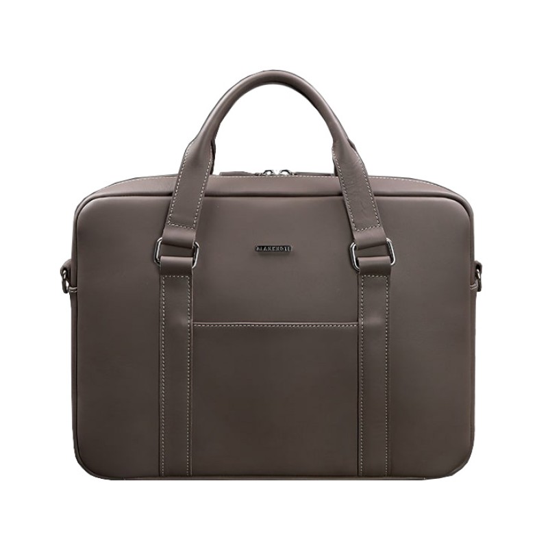 Шкіряна сумка для ноутбука і документів темно-бежева BlankNote