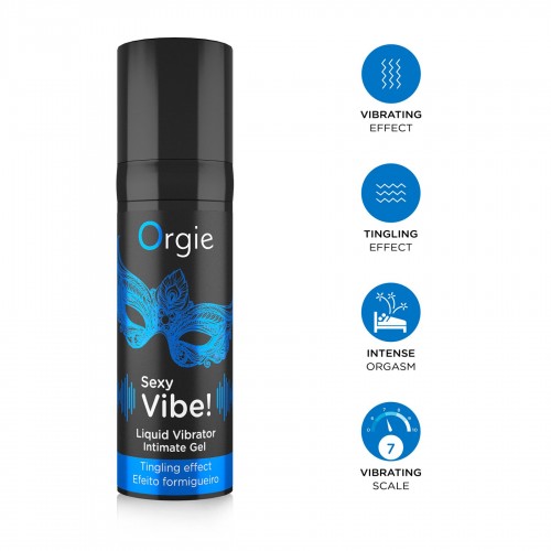 Рідкий вібратор Orgie Sexy Vibe! Liquid Vibrator, 15 мл, з ефектом мурашок Рідкий вібратор Orgie Sexy Vibe! Liquid Vibrator, 15 мл, з ефектом мурашок
