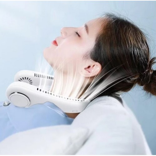 Портативний вентилятор на шию No Brand Neck Cooler з акумулятором 4000 mAh Білий (2104618524)