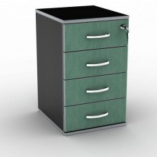 Тумба офісна Тиса Мебель Т-4 Чорний Зелений 58.2x40.4x35 см