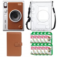 Подарунковий набір камера Fujifilm Instax Mini EVO/Фотопапір 100 шт/Чохол/Фотоальбом 108 фото Коричневий