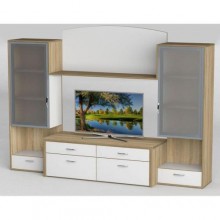 Стінка в вітальню Тиса Мебель Вітальня-110 Сонома Білий 1650x450x1820 мм