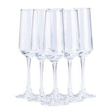 Набір келихів для шампанського та ігристих вин TS Kitchen 6 штук по 250 мл прозорий (HP564)
