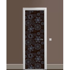 Наклейка на двері Zatarga «Фактурні сніжинки» 650х2000 мм вінілова 3Д наклейка декор самоклеюча