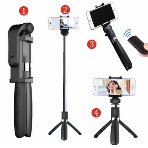 Трипод - тринога Selfie Stick Apexel L01 bluetooth Чорний (300466)