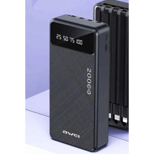 Портативна батарея Awei P132K Power bank 20000 mAh Black