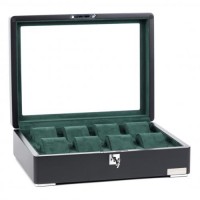 Скринька для зберігання годинників Salvadore WB/3420/8.BL-GN 320х245х87 мм Чорно-зелений Скринька для зберігання годинників Salvadore WB/3420/8.BL-GN 320х245х87 мм Чорно-зелений