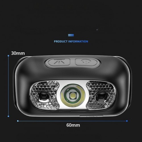 Ліхтар налобний перезаряджуваний Solve Rechargeable KT6008003 LED Black