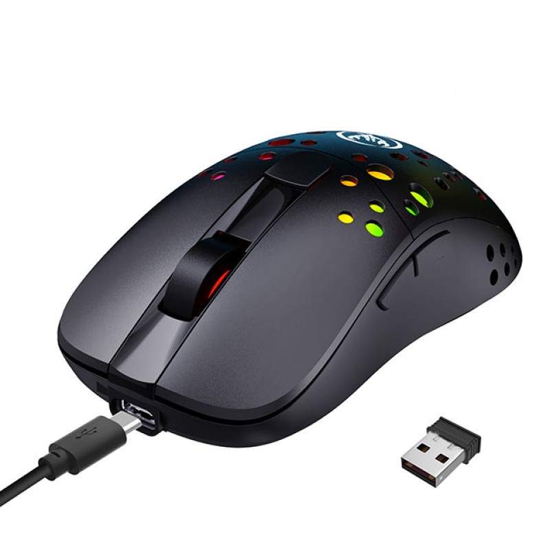 Миша бездротова ігрова з акумулятором та підсвічуванням 2.4 gHz HYSJ Т100 E-Sports Black