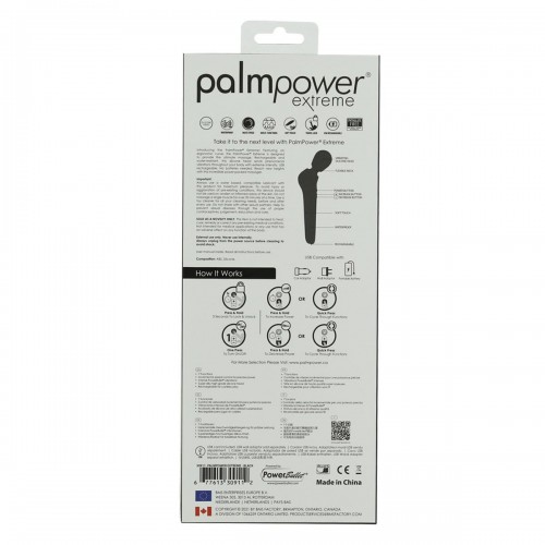 Потужний вібромасажер PalmPower Extreme - Black, 7 режимів, гнучка головка, перезаряджуваний
